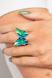 Fluorescent Flutter - Green - Paparazzi Butterfly Ring - TheSavvyShoppersJewelryStore