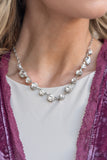 Paparazzi Hands Off the Crown! - White Rhinestone Necklace