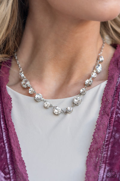 Paparazzi Hands Off the Crown! - White Rhinestone Necklace