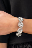 For The Win - White - Paparazzi Rhinestone Bracelet - TheSavvyShoppersJewelryStore