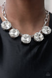 Limelight Luxury - White - Paparazzi Rhinestone Necklace- TheSavvyShoppersJewelryStore