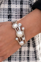 Total SAIL-Out - White - Paparazzi Pearl Cuff Bracelet - TheSavvyShoppersJewelryStore