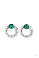 Paparazzi Smoldering Scintillation - Green Gemstone Earrings