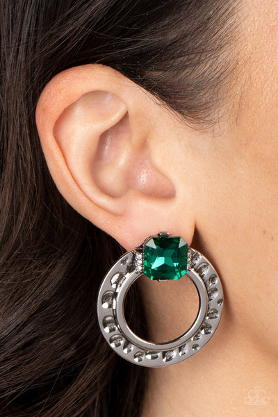 Smoldering Scintillation - Green - Paparazzi Earrings - TheSavvyShoppersJewelryStore