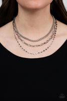 Paparazzi Galvanized Grit - Silver Necklace