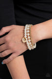 Pearly Professional - Gold - Paparazzi Gold and Pearl Stretchy Bracelets - TheSavvyShoppersJewelryStore