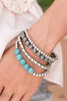 Wildland Wanderer - Blue - Paparazzi Turquoise and Silver Bracelets - TheSavvyShoppersJewelryStore