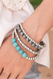 Wildland Wanderer - Blue - Paparazzi Turquoise and Silver Bracelets - TheSavvyShoppersJewelryStore