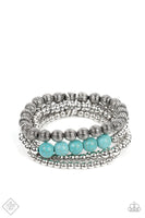 Paparazzi Wildland Wanderer - Blue Turquoise and Silver Bracelets