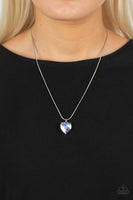 Paparazzi Smitten with Style - Multi colored Iridescent Heart Necklace