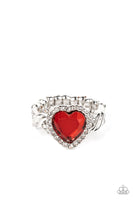 Paparazzi Committed to Cupid - Red Heart Gemstone Ring