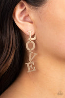 Paparazzi L-O-V-E - Gold Earrings