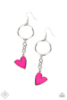 Paparazzi Don’t Miss a HEARTBEAT - Pink Heart Earrings