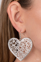 Paparazzi Fairest in the Land - Silver Heart Earrings