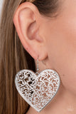 Paparazzi Fairest in the Land - Silver Heart Earrings