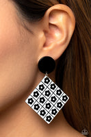 Vintage Vaudeville - Black - Paparazzi Black and White Earrings - TheSavvyShoppersJewelryStore