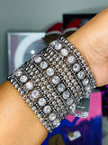 Paparazzi Ritzy Reboot - White Rhinestone and Silver Bracelet