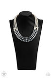 Paparazzi Lady In Waiting - Silver/White/Gray Pearl Necklace