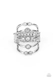 Paparazzi Layer On The Luster - White Silver Ring with Rhinestones