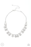 Paparazzi Princess Prominence - White Rhinestone Choker Necklace