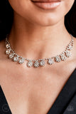 Paparazzi Princess Prominence - White Rhinestone Choker Necklace