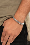 Paparazzi Tough as Nails - Men's Silver Cuff Bracelet