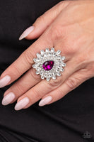 Paparazzi Who's Counting - Pink & Rhinestone Ring