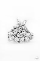 Paparazzi Gardenia Grandeur - White Rhinestone Ring