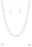 Paparazzi Go-Getter Gleam - Silver, Pearl and Rhinestone Necklace