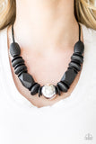 Paparazzi Grand Turks Getaway - Black Wood Bead Necklace